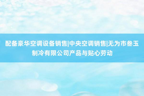 配备豪华空调设备销售|中央空调销售|无为市叁玉制冷有限公司产品与贴心劳动